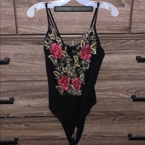 Embroidered bodysuit